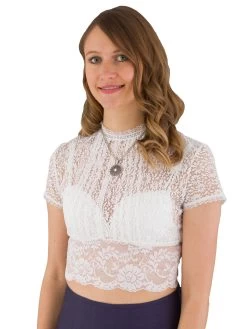 Spitzenbluse Nina Trachten Deiser Wei&szlig;