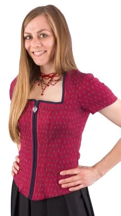 Stretchmieder Mit Arm Country Line 30247 Weinrot/marine 3140