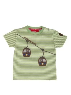 T-Shirt Kid Baby Bondi Seilbahn Geringelt Stripe Forest/white