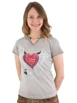 Trachten T-Shirt Hangowear Rike Grau