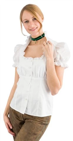 Trachtenbluse 34605 Weiss