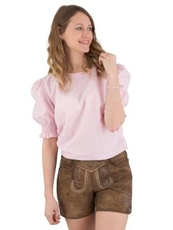 Trachtenbluse Berwin & Wolff Rosa/wei&szlig; Gestreift