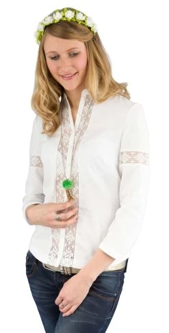 Trachtenbluse Gottseidank Pauline K27 Wei&szlig;