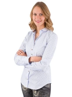 Trachtenbluse Gweih & Silk Amelie Blau
