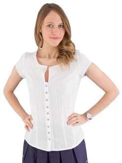 Trachtenbluse Wei&szlig; Stretch Country Line 21122