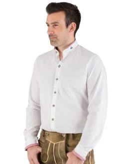 Trachtenhemd 2624-255-50 Arido Weiss Rot