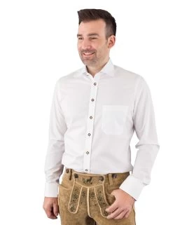 Trachtenhemd Arido 2809 255 Weiss Blau 30