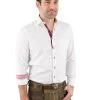 Trachtenhemd Arido 2901 2719 Weiss Rot 51