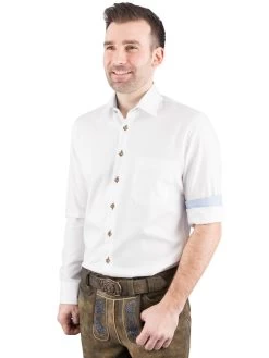 Trachtenhemd Arido 2901 3333 Wei&szlig; Blau 30