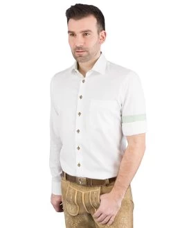 Trachtenhemd Arido 2901 3333 Wei&szlig; Gr&uuml;n 40