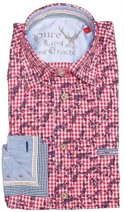 Pure Trachtenhemd B42612 Rot 35