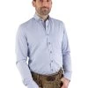 Trachtenhemd Doppelkragen Button-down Modern Fit Arido 2436 3692 Blau