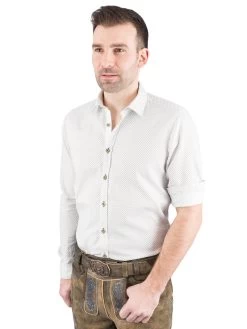 Trachtenhemd Pure 5003-21602 Slim Fit Druck Weiss 974