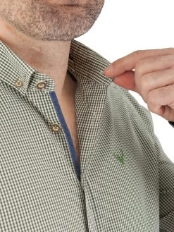 Trachtenhemd Pure 5017-2129 Gr&uuml;n/wei&szlig; Kariert -Trachten Verkauf trachtenhemd pure 5017 2129 gruen weiss kariert5