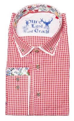 Trachtenhemd Pure B22606-5606-32 Slim Rot Karo -Trachten Verkauf trachtenhemd pure b22606 5606 32 slim rot karo farbe rot4