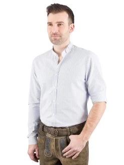 Trachtenhemd Pure C72607-21425 Slim Fit 163 Streifen Mittelblau