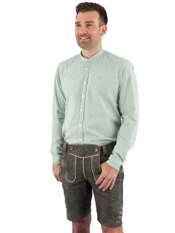 Trachtenhemd Pure Slim Fit 5009-21698 Streifen Gr&uuml;n