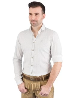 Trachtenhemd Pure Slim Fit C72600-21725 Druck Grau 773