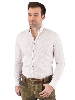 Trachtenhemd Pure Slim Fit Stretch C52611-21394 Rot 374