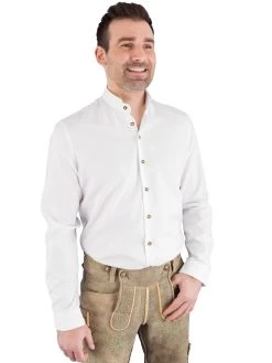 Trachtenhemd Stehkragenhemd 2807 2719 Arido Wei&szlig;
