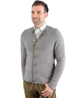 Strickjacke Gottseidank Aloisius Kiesel/tanne