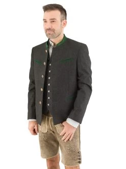 Trachtenjacke Lodenjacke Grasegger Pangraz N 015 Schwarz