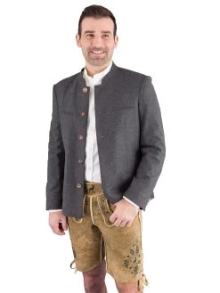 Trachtenjacke Lodenjacke Grasegger Possenhofen Grau