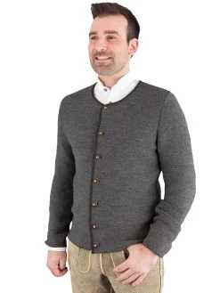 Trachtenjacke Strickjacke Herrenstrickjacke Grau Hammerschmid Simon