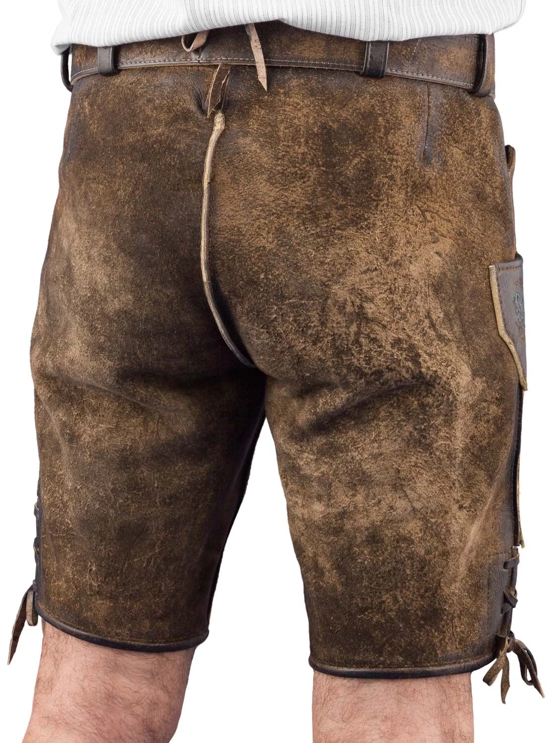 Trachtenlederhose Kurz Maddox Amsel-ta-blau-Speckig 3 Trachtenlederhose Kurz Maddox Amsel-ta-blau-Speckig – Bild 3