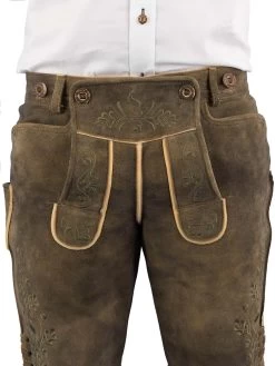 Trachtenlederhose Kurz Weinbauer Bertl ZV Oliv -Trachten Verkauf trachtenlederhose kurz weinbauer bertl zv oliv farbe braun4