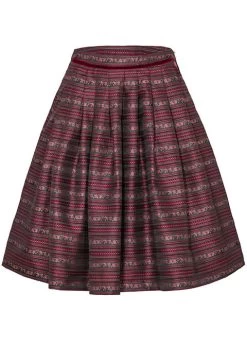Spieth & Wensky Trachtenrock Faltenrock Spieth & Wensky Sonnenschein Jacaurd Rot Dunkelrot Weinrot