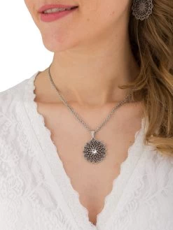 Trachtenschmuck Schrabacher HK68/2017 Sternkette Altsilber Kristall