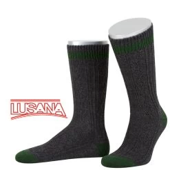 Trachtensocken Lusana L5698 Anthrazit/tanne 0219