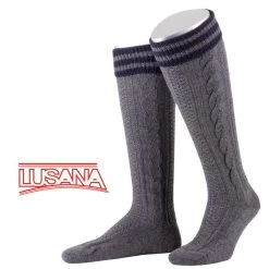 Trachtenstrumpf Lusana L8995R Dunkelgrau-marine