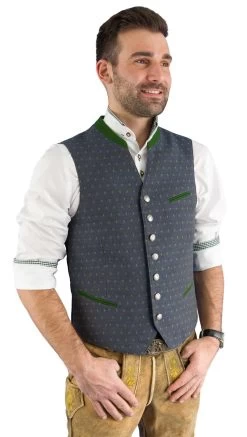 Trachtenweste Grasegger Xander-W16104-047 Blau