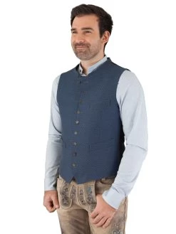 Trachtenweste Gweih & Silk Pegnitz Blau
