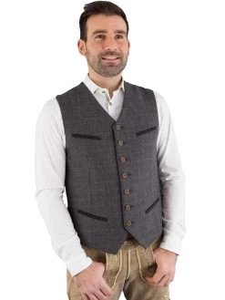 Trachtenweste Hammerschmid Gerold Grau Gemustert