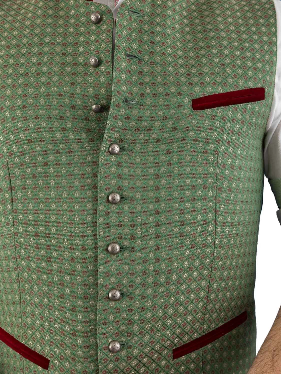 Trachtenweste Hammerschmid Mario Grün Gemustert 2 Trachtenweste Hammerschmid Mario Grün Gemustert – Bild 2